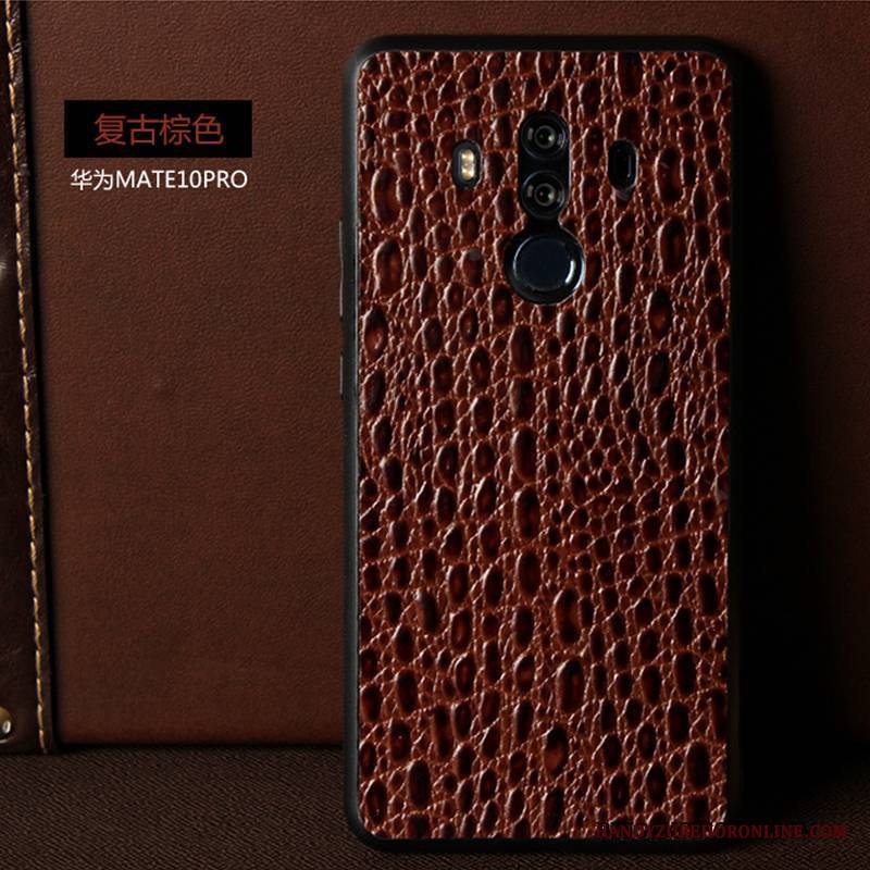 Huawei Mate 10 Pro Futerał Czarny Ochraniacz All Inclusive Prawdziwa Skóra Etui Anti-fall Telefon Komórkowy