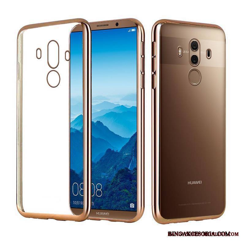 Huawei Mate 10 Pro Futerał Eleganckie Złoto Etui Na Telefon Poszycie Silikonowe Luksusowy Przezroczysty