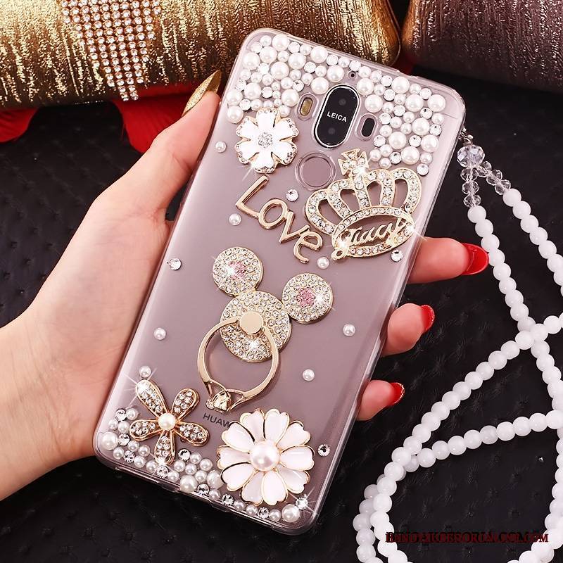 Huawei Mate 10 Pro Futerał Etui Etui Na Telefon Rhinestone Złoto Przezroczysty