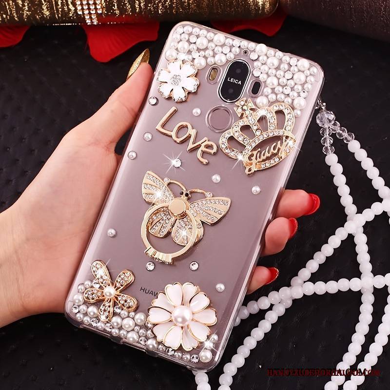 Huawei Mate 10 Pro Futerał Etui Etui Na Telefon Rhinestone Złoto Przezroczysty