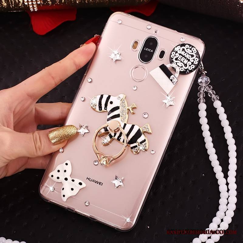 Huawei Mate 10 Pro Futerał Etui Na Telefon All Inclusive Rhinestone Silikonowe Wiszące Ozdoby Złoto Muszka