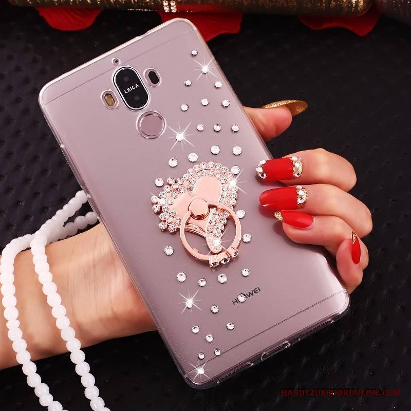 Huawei Mate 10 Pro Futerał Etui Na Telefon All Inclusive Rhinestone Silikonowe Wiszące Ozdoby Złoto Muszka