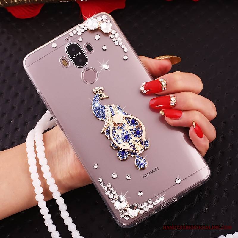 Huawei Mate 10 Pro Futerał Etui Na Telefon All Inclusive Rhinestone Silikonowe Wiszące Ozdoby Złoto Muszka