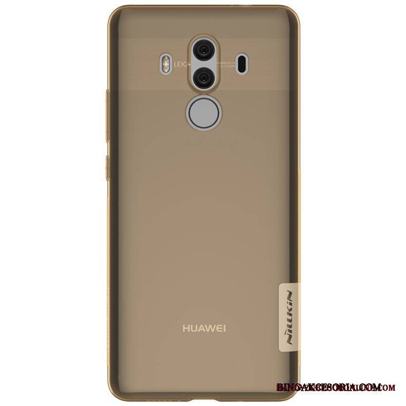 Huawei Mate 10 Pro Futerał Etui Na Telefon Silikonowe Etui Obrzeża Złoto Przezroczysty