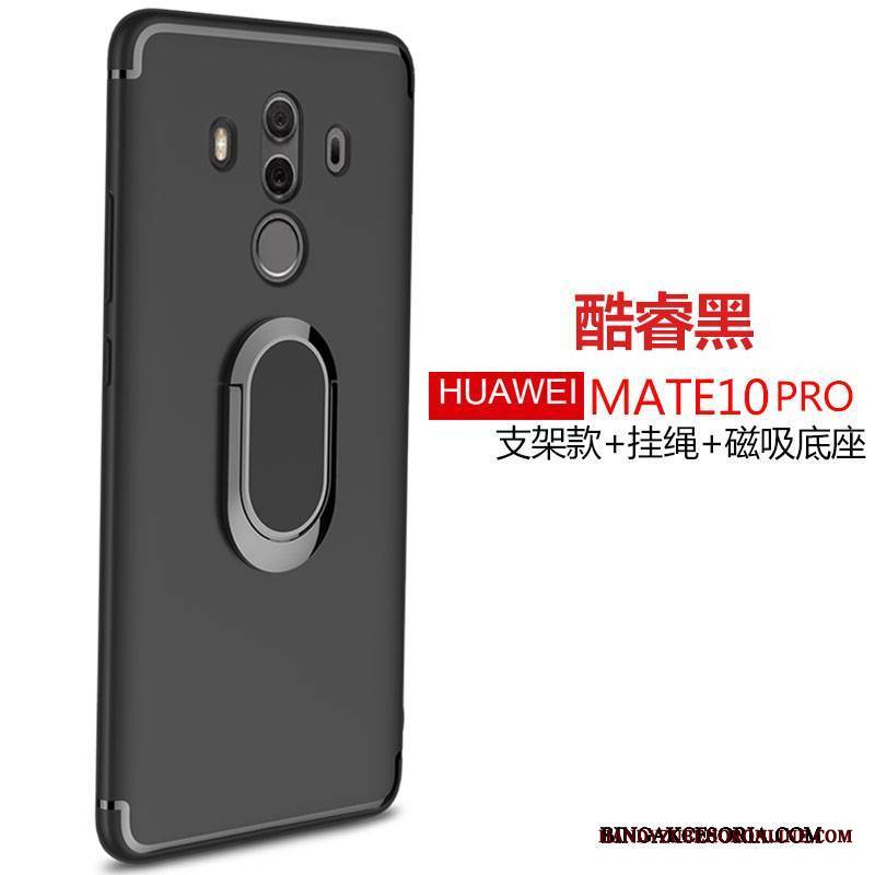 Huawei Mate 10 Pro Futerał Silikonowe Niebieski Anti-fall Ochraniacz Etui Nubuku Ring