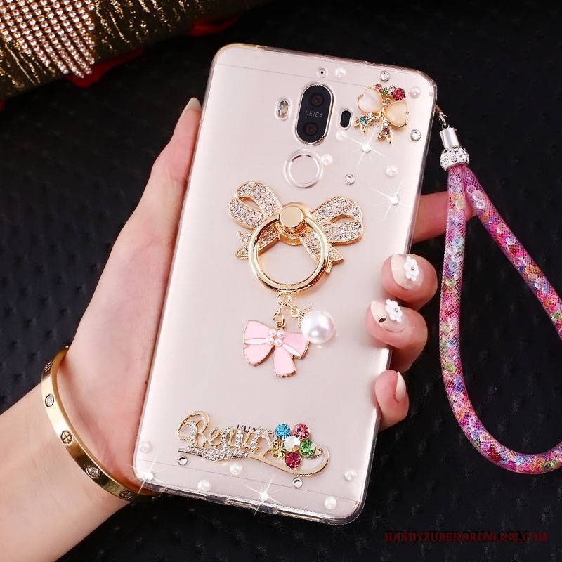 Huawei Mate 10 Pro Telefon Komórkowy Kreatywne Futerał Ring Etui Rhinestone Złoto