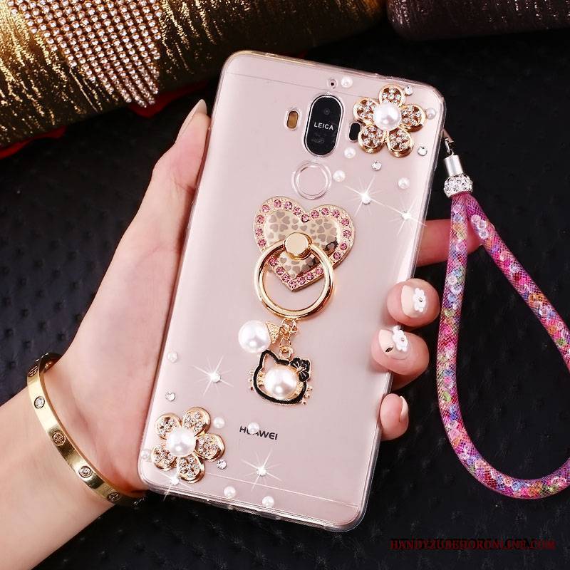 Huawei Mate 10 Pro Telefon Komórkowy Kreatywne Futerał Ring Etui Rhinestone Złoto