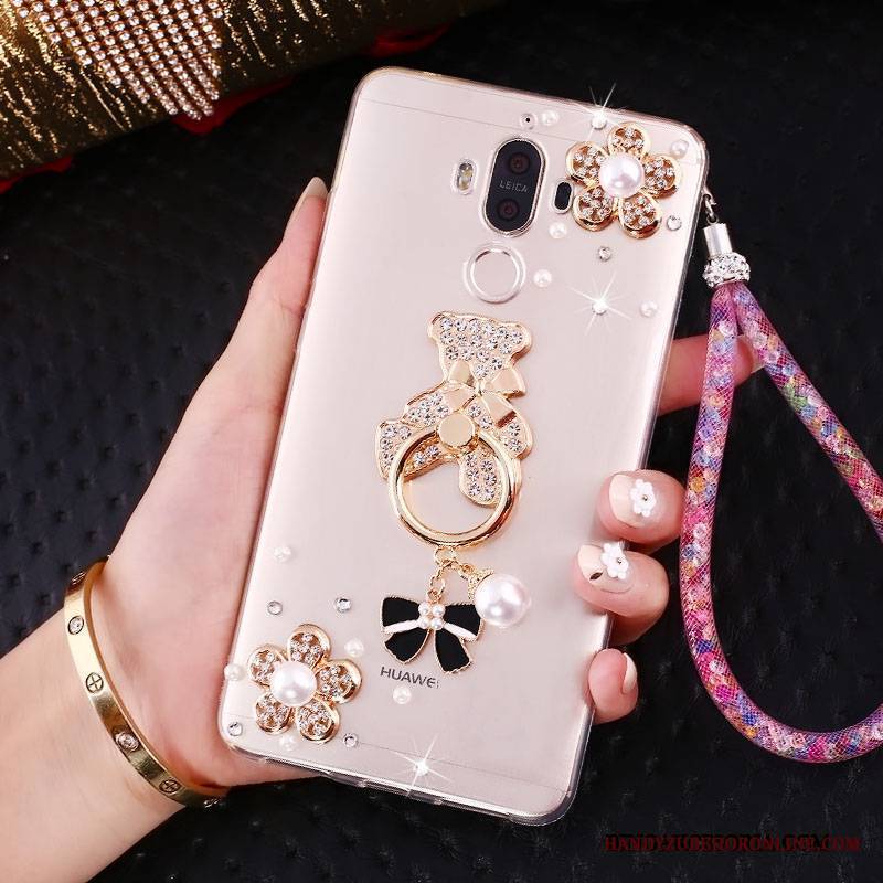 Huawei Mate 10 Pro Telefon Komórkowy Kreatywne Futerał Ring Etui Rhinestone Złoto