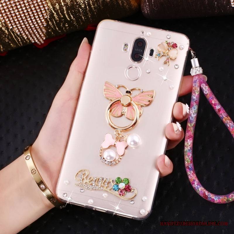 Huawei Mate 10 Pro Telefon Komórkowy Kreatywne Futerał Ring Etui Rhinestone Złoto