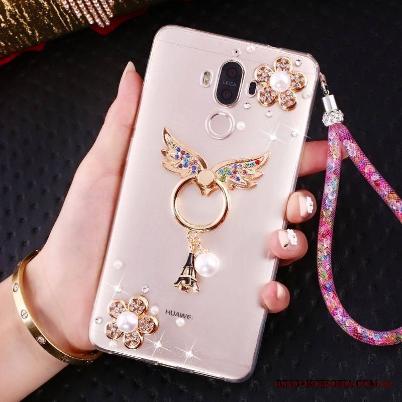 Huawei Mate 10 Pro Telefon Komórkowy Kreatywne Futerał Ring Etui Rhinestone Złoto