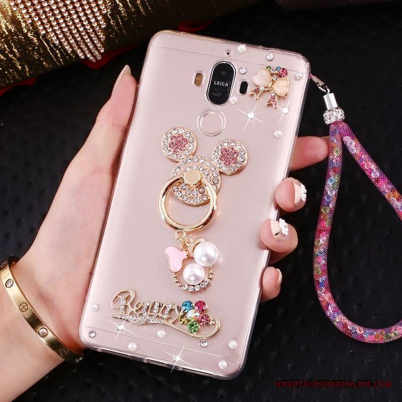 Huawei Mate 10 Pro Telefon Komórkowy Kreatywne Futerał Ring Etui Rhinestone Złoto