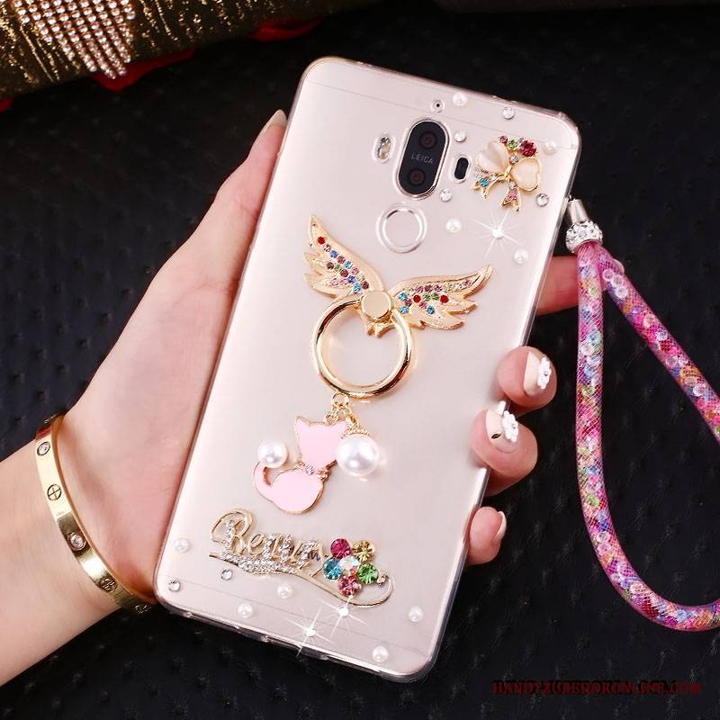 Huawei Mate 10 Pro Telefon Komórkowy Kreatywne Futerał Ring Etui Rhinestone Złoto