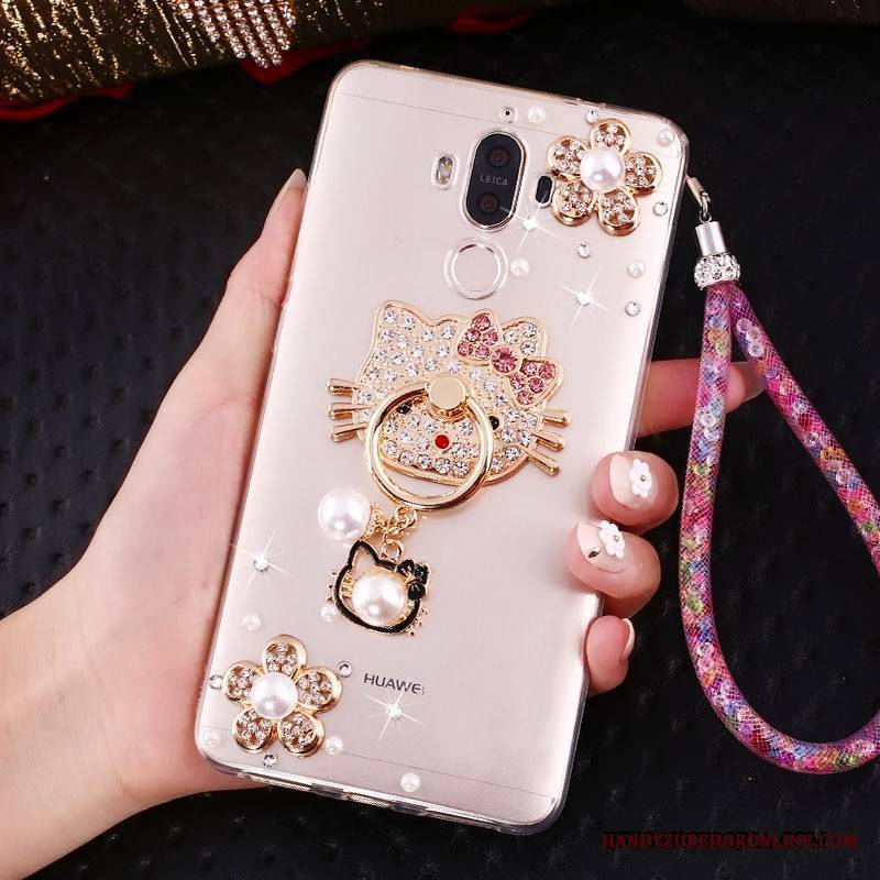 Huawei Mate 10 Pro Telefon Komórkowy Kreatywne Futerał Ring Etui Rhinestone Złoto