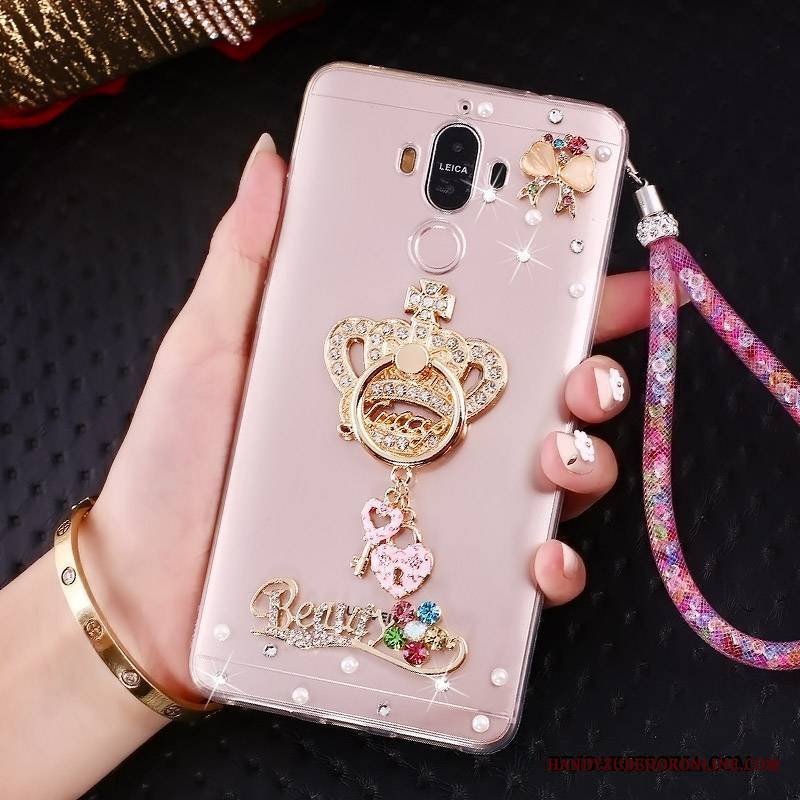 Huawei Mate 10 Pro Telefon Komórkowy Kreatywne Futerał Ring Etui Rhinestone Złoto