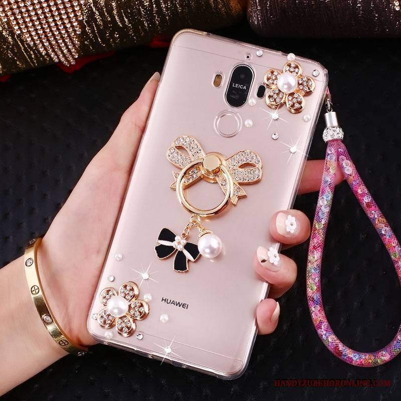 Huawei Mate 10 Pro Telefon Komórkowy Kreatywne Futerał Ring Etui Rhinestone Złoto