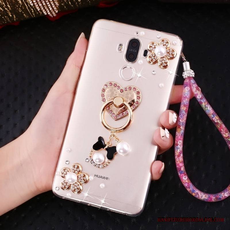 Huawei Mate 10 Pro Telefon Komórkowy Kreatywne Futerał Ring Etui Rhinestone Złoto