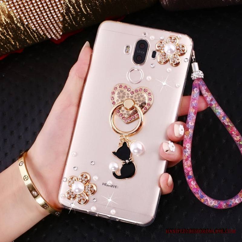 Huawei Mate 10 Pro Telefon Komórkowy Kreatywne Futerał Ring Etui Rhinestone Złoto