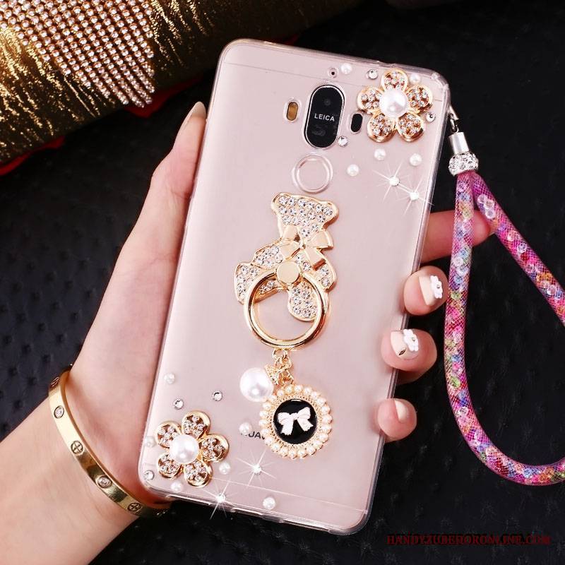 Huawei Mate 10 Pro Telefon Komórkowy Kreatywne Futerał Ring Etui Rhinestone Złoto