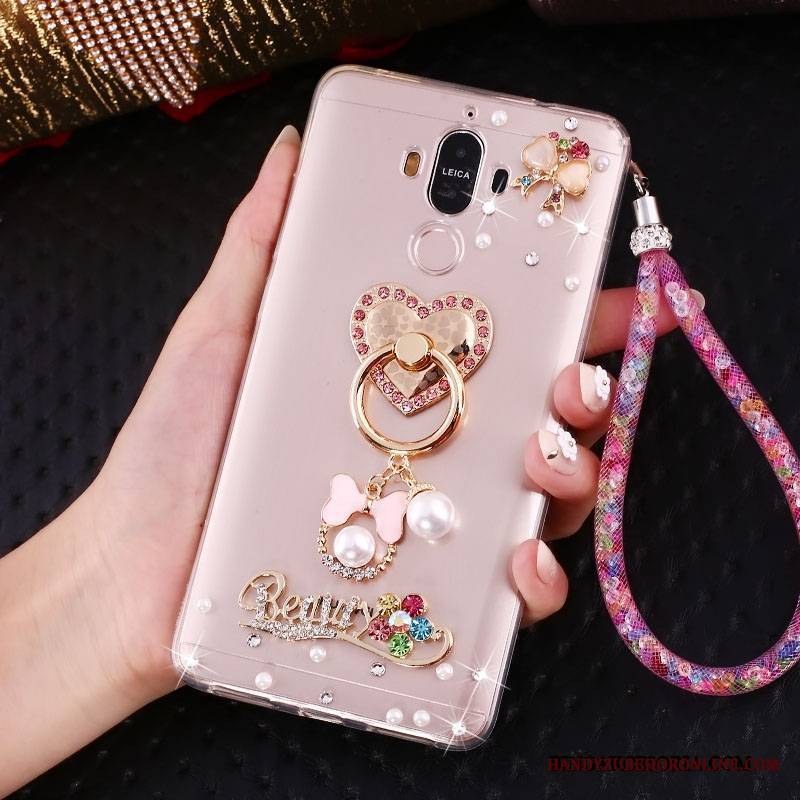 Huawei Mate 10 Pro Telefon Komórkowy Kreatywne Futerał Ring Etui Rhinestone Złoto