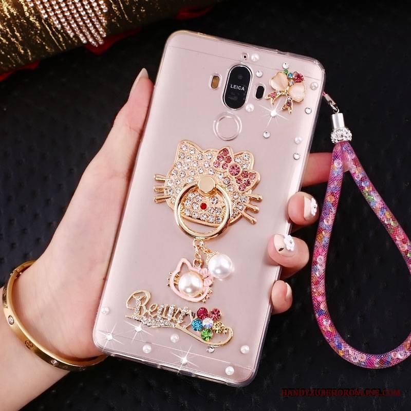 Huawei Mate 10 Pro Telefon Komórkowy Kreatywne Futerał Ring Etui Rhinestone Złoto