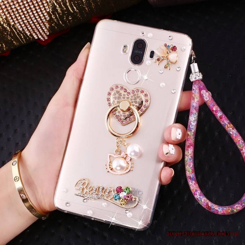 Huawei Mate 10 Pro Telefon Komórkowy Kreatywne Futerał Ring Etui Rhinestone Złoto