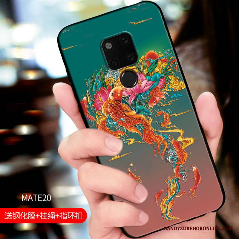 Huawei Mate 20 Futerał Miękki Etui Na Telefon Relief Silikonowe Cienkie Ochraniacz Zielony