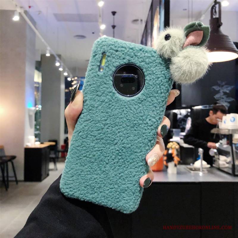 Huawei Mate 30 Pro Futerał Bunny Etui All Inclusive Kreskówka Ochraniacz Pluszowa Biały