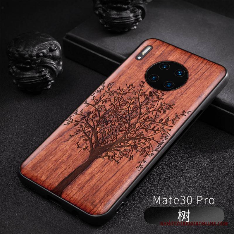 Huawei Mate 30 Pro Futerał Drewniany Nowy Dostosowane Oryginalny Relief Tendencja Anti-fall