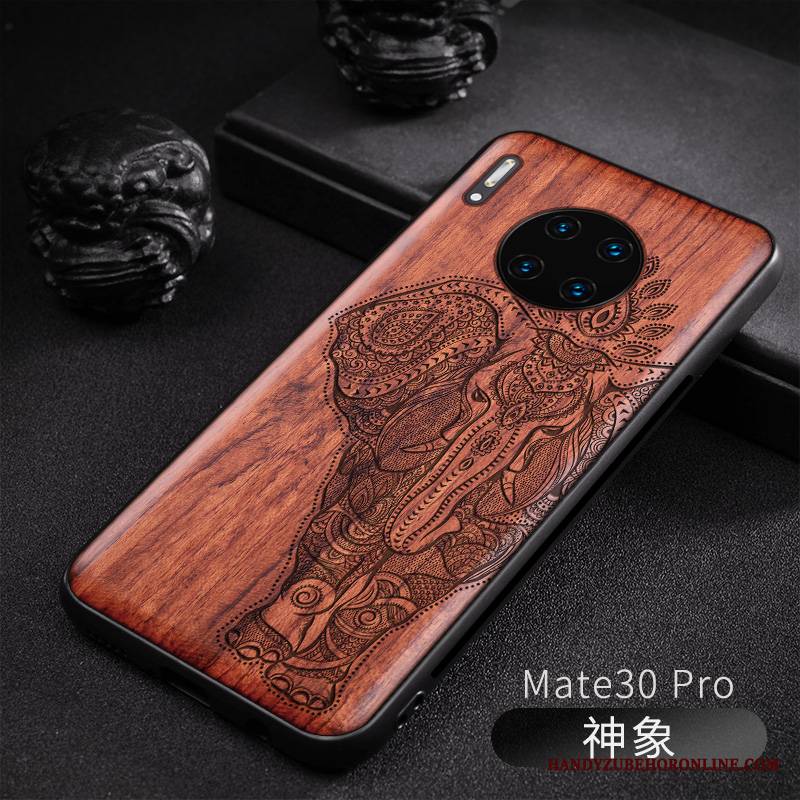 Huawei Mate 30 Pro Futerał Drewniany Nowy Dostosowane Oryginalny Relief Tendencja Anti-fall