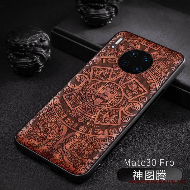 Huawei Mate 30 Pro Futerał Drewniany Nowy Dostosowane Oryginalny Relief Tendencja Anti-fall