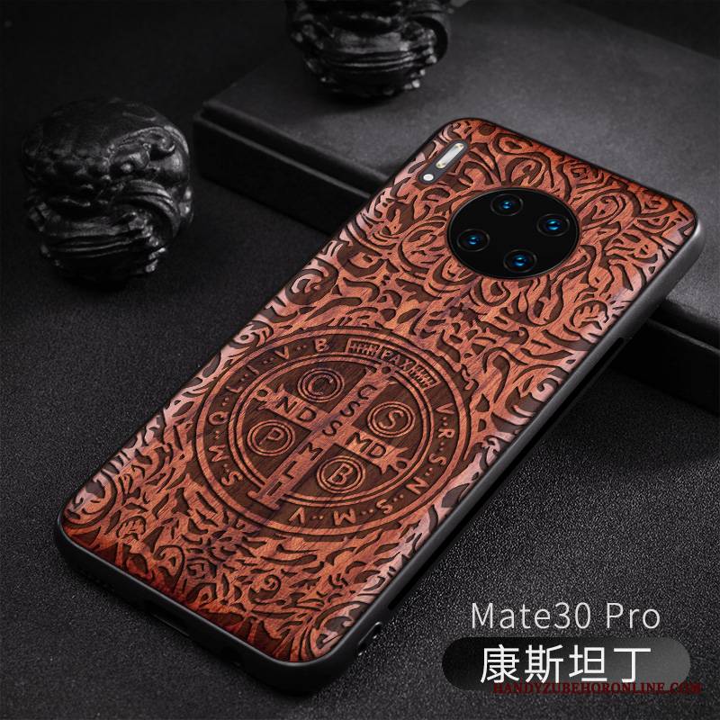 Huawei Mate 30 Pro Futerał Drewniany Nowy Dostosowane Oryginalny Relief Tendencja Anti-fall