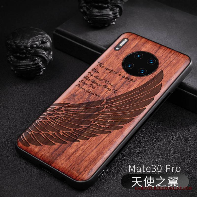 Huawei Mate 30 Pro Futerał Drewniany Nowy Dostosowane Oryginalny Relief Tendencja Anti-fall