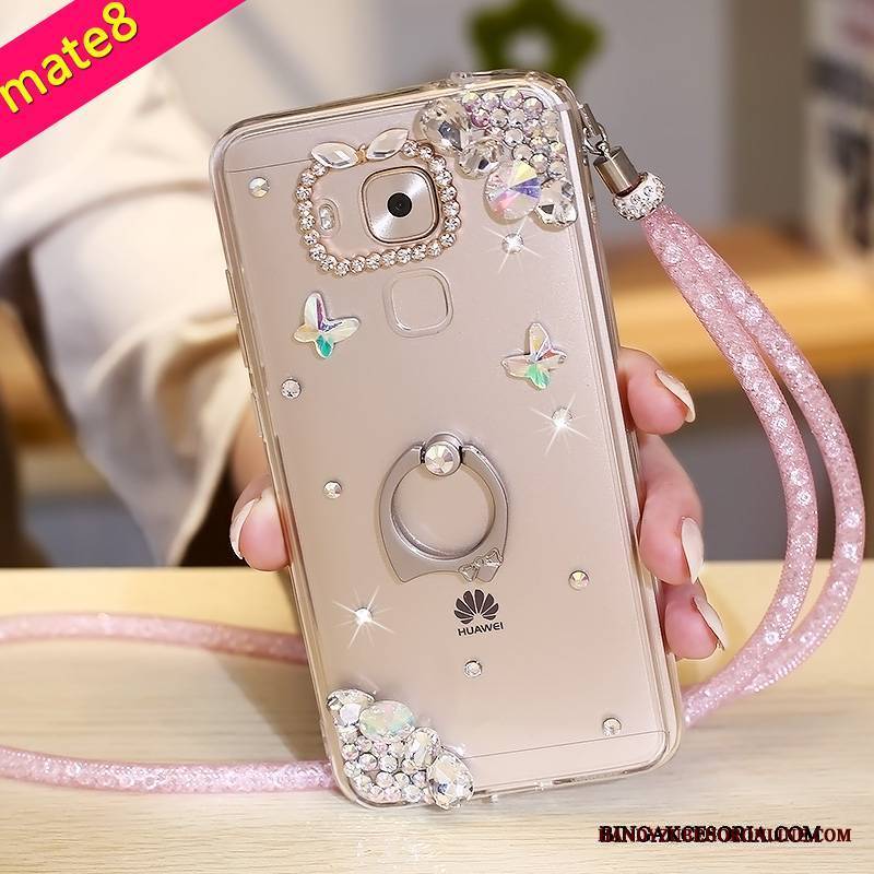 Huawei Mate 8 Futerał Ring Ochraniacz Miękki Etui Silikonowe Rhinestone