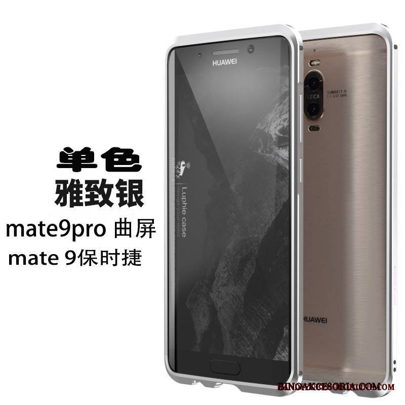 Huawei Mate 9 Pro Granica Futerał Etui Etui Na Telefon Srebro Ochraniacz Metal