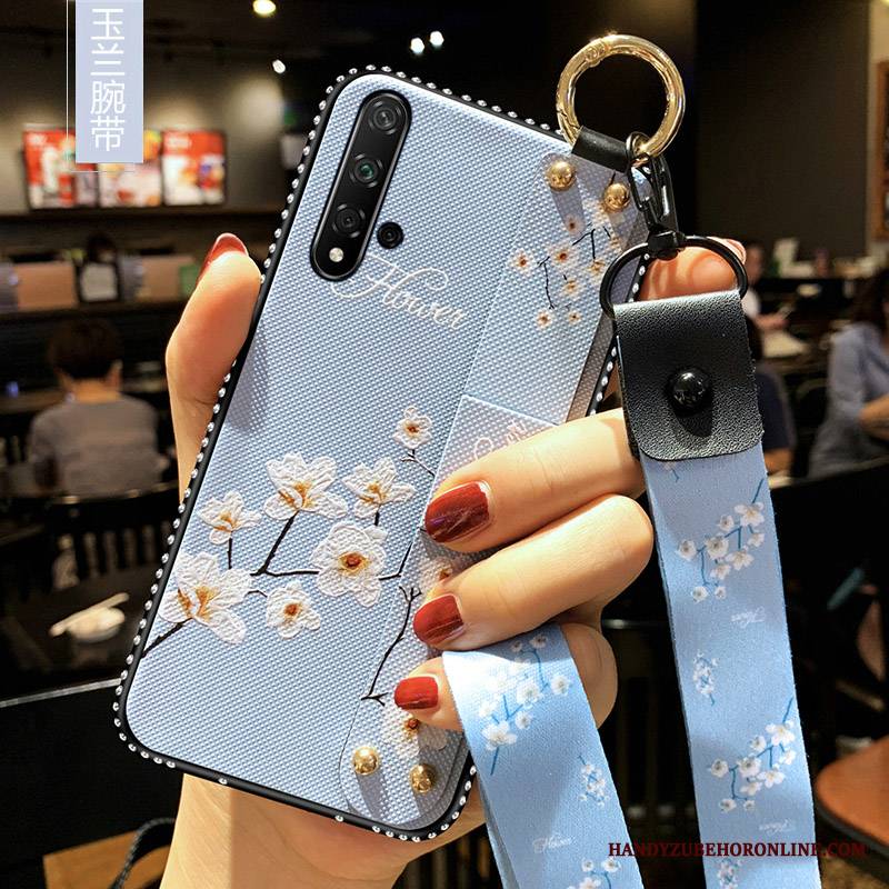 Huawei Nova 5t Futerał Ochraniacz Anti-fall Z Kryształkami Kreatywne Silikonowe Biały Etui