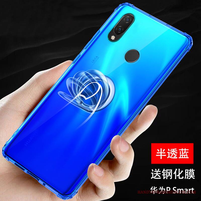 Huawei P Smart+ 2019 Futerał Niebieski All Inclusive Ring Tendencja Silikonowe Przezroczysty Etui Na Telefon