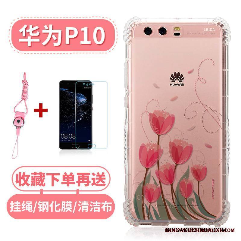 Huawei P10 Futerał Przezroczysty Balon Telefon Komórkowy All Inclusive Miękki Silikonowe Różowe