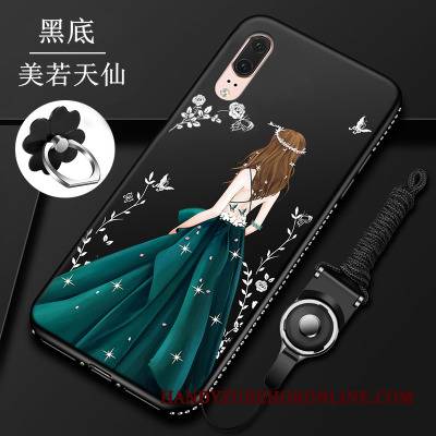 Huawei P20 Futerał All Inclusive Etui Rhinestone Szkło Czerwony Etui Na Telefon Silikonowe