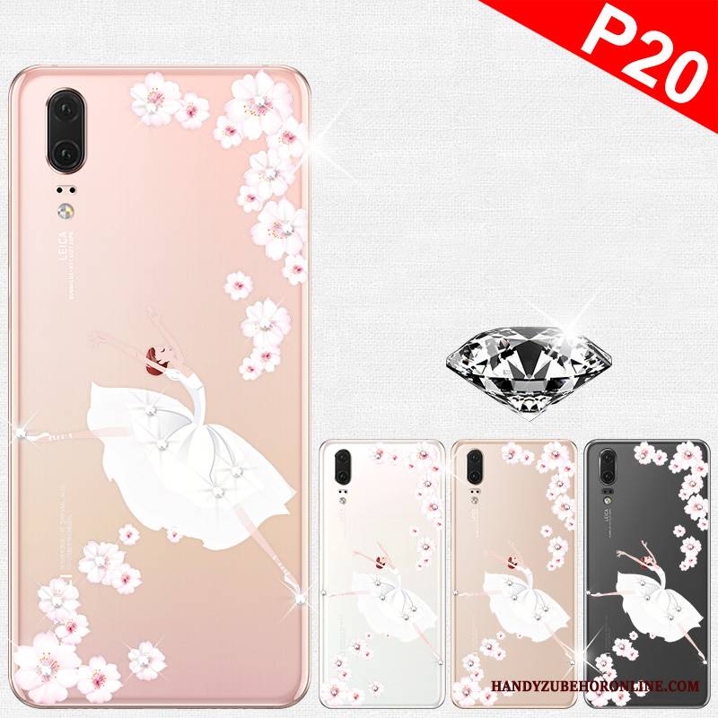 Huawei P20 Futerał Rhinestone Etui Na Telefon Osobowość Kreatywne Miękki Silikonowe Super