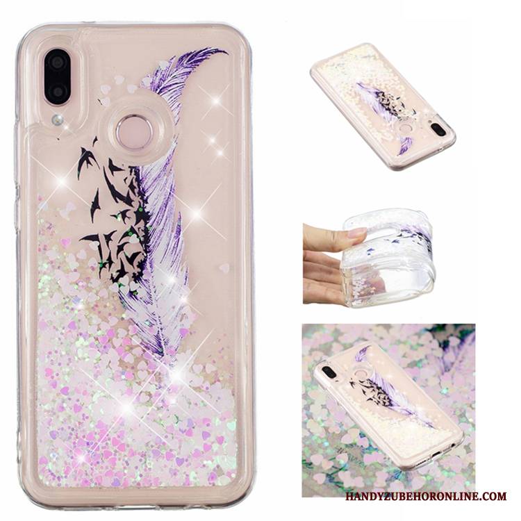 Huawei P20 Lite Anti-fall Niebieski Rhinestone Nowy Etui Futerał Gwiazdy