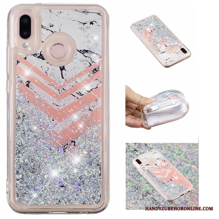 Huawei P20 Lite Anti-fall Niebieski Rhinestone Nowy Etui Futerał Gwiazdy