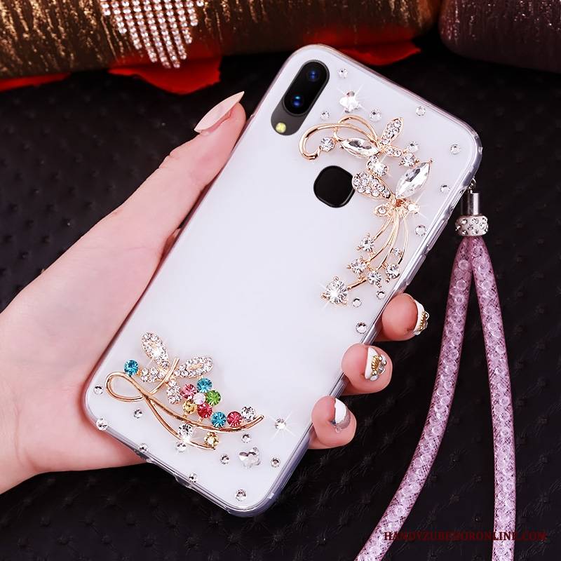 Huawei P20 Lite Futerał Etui Ochraniacz Purpurowy Miękki Rhinestone Młodzież Etui Na Telefon