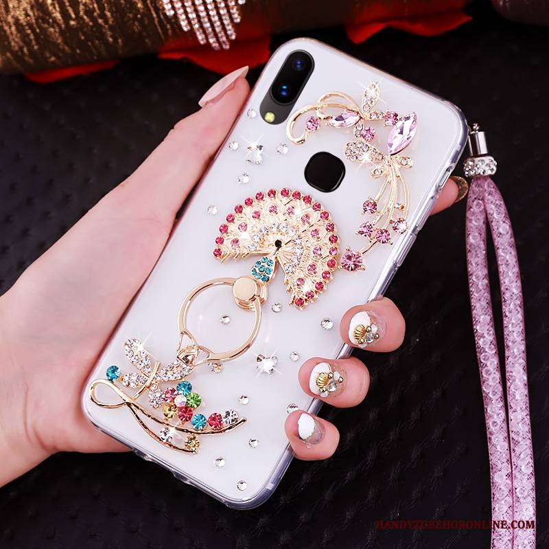 Huawei P20 Lite Futerał Etui Ochraniacz Purpurowy Miękki Rhinestone Młodzież Etui Na Telefon