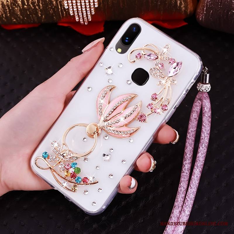 Huawei P20 Lite Futerał Etui Ochraniacz Purpurowy Miękki Rhinestone Młodzież Etui Na Telefon