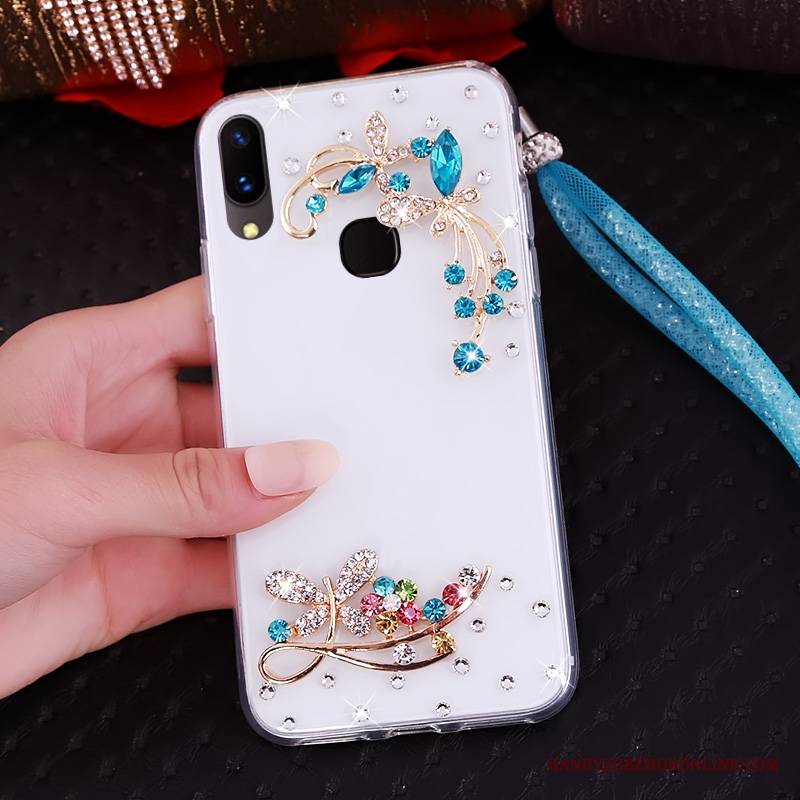 Huawei P20 Lite Futerał Etui Ochraniacz Purpurowy Miękki Rhinestone Młodzież Etui Na Telefon