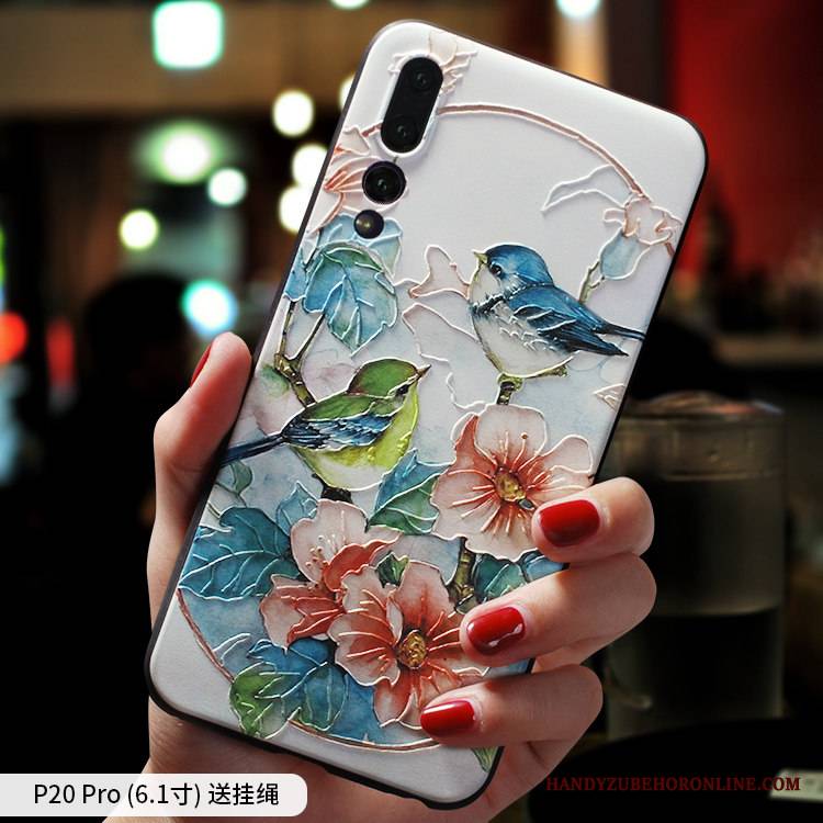 Huawei P20 Pro Futerał Cienkie Anti-fall Etui Chiński Styl All Inclusive Etui Na Telefon Nubuku