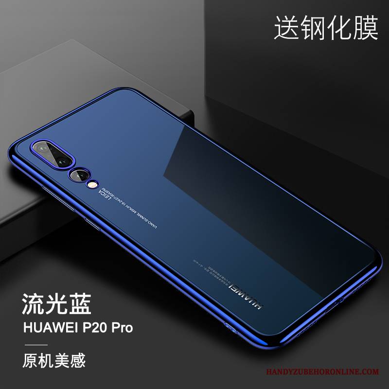 Huawei P20 Pro Futerał Złoto Wysoki Koniec Przezroczysty Ochraniacz Miękki Silikonowe Etui Na Telefon