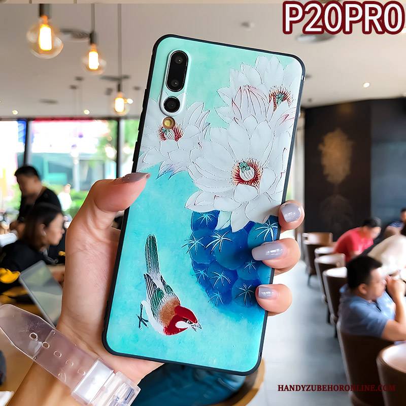 Huawei P20 Pro Telefon Komórkowy Relief Biały Futerał Osobowość Etui Na Telefon Silikonowe