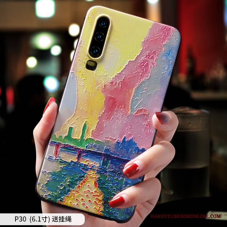 Huawei P30 Futerał All Inclusive Osobowość Kreatywne Niebieski Ochraniacz Cienkie Moda