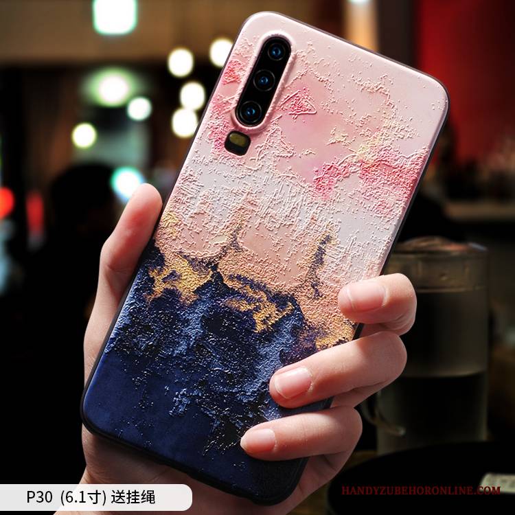 Huawei P30 Futerał Różowe Modna Marka Miękki Anti-fall Etui Nubuku Nowy